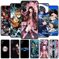 Case For Xiaomi Poco NFC Pro 10T Lite Pocophone Black Soft Phone Fundas Anime Demon Slayer