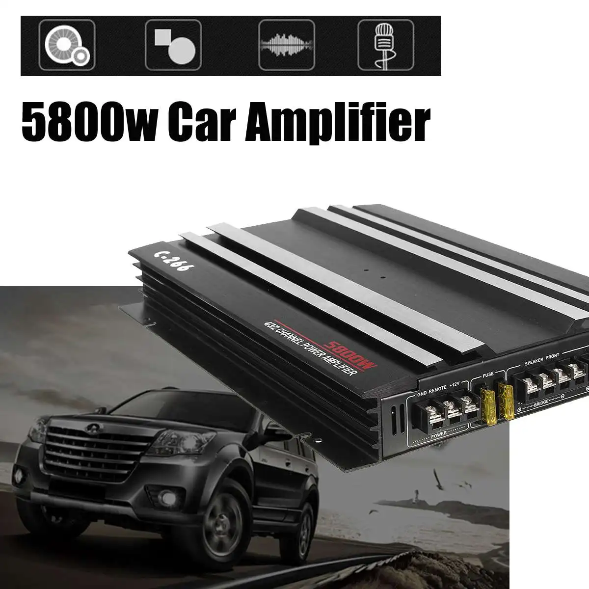 Audew 5800 Вт автомобильный усилитель из алюминиевого сплава многоканальный мощный усилитель звука для автомобиля автомобильный усилитель мощности стереоусилитель автомобильные звуковые усилители