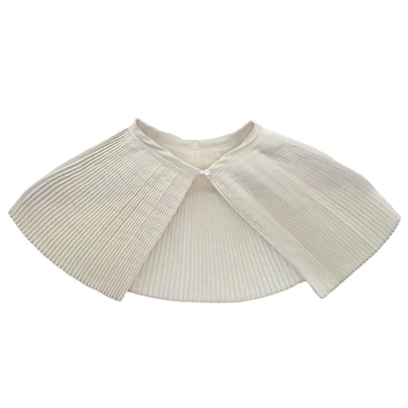 

Женская веерообразная плиссированная накидка с ложным воротником, однотонная декоративная блузка, плащ