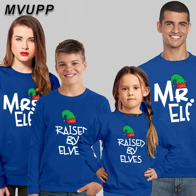 Mr Mrs elf/свитшоты для всей семьи папы сына мамы и дочки Одинаковая одежда меня