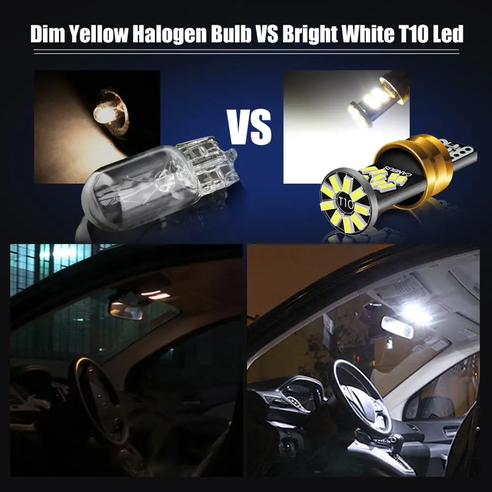 2 шт. W5W светодиодный T10 Canbus лампы 27SMD автомобиля интерьер чтение стояночный фонарь