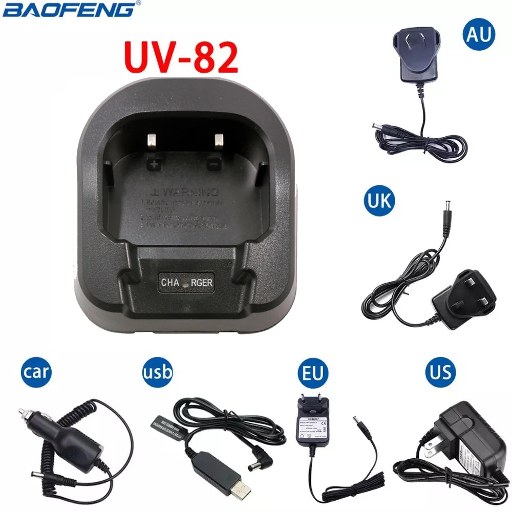 Зарядное устройство Baofeng UV-82 100-240 В CH-8 для рации UV-82HX UV-82HP UV82 двухстороннее радио
