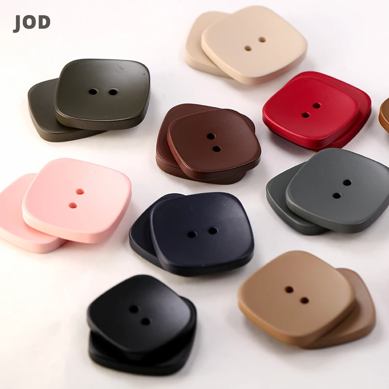 6pcs 2 Holes Square Buttons For Clothing Coat Craft Plastic Sewing Resin Button Baby kids Suit Garments 20mm 25mm Needlework JOD