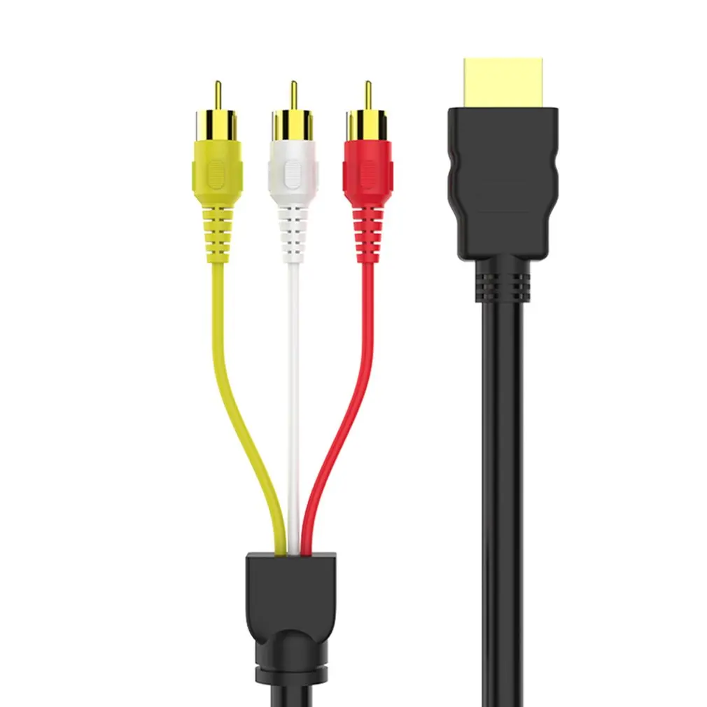 

HDMI-compatible to RCA Cable Male to 3RCA AV Composite Male M/M Connector Audio Video Converter Adapter Cable Cord Transmitter