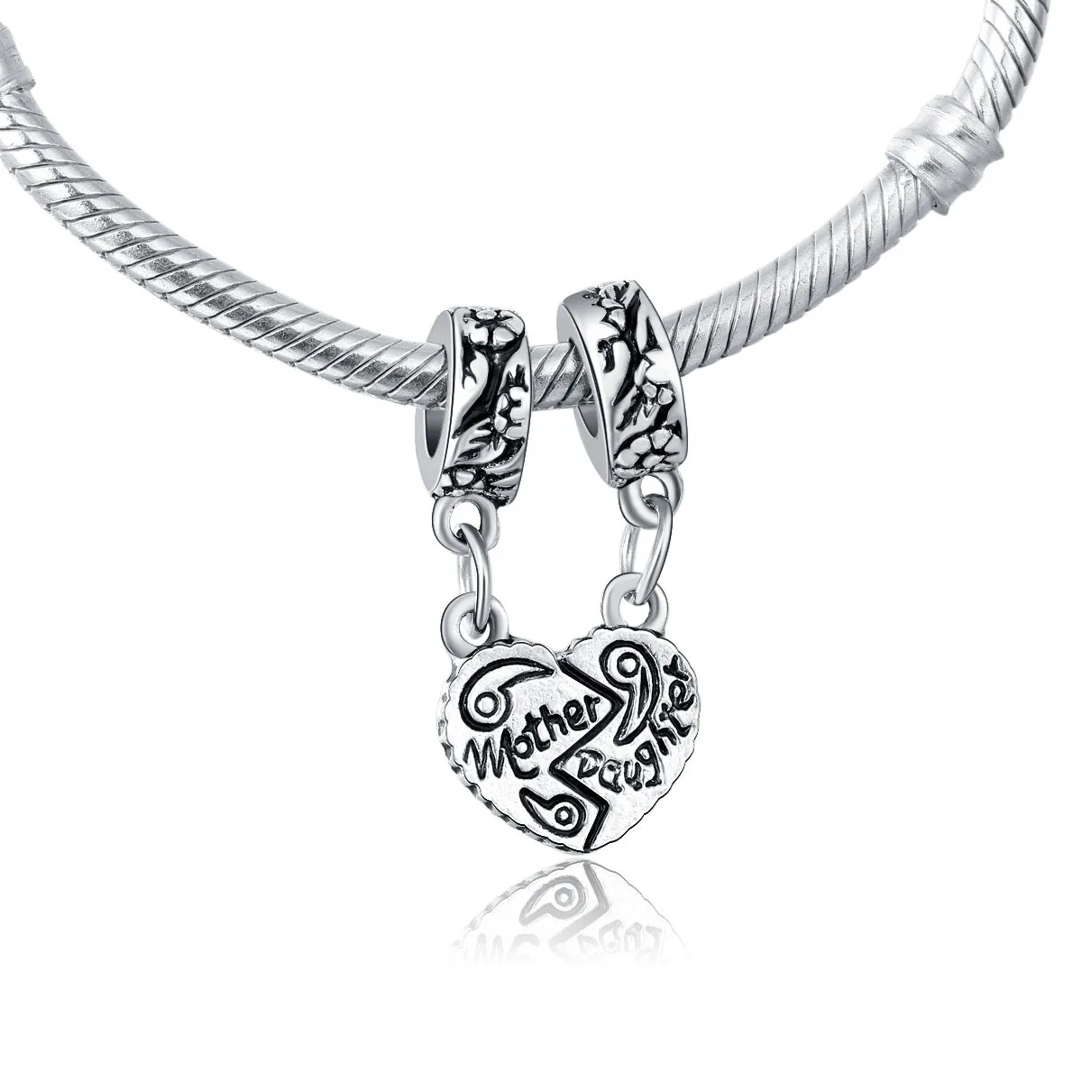 Heart Charm Beads Fits Pandora Charms Silver 925 Original Bracelet Jewelry Valentine's Day Mary Poppins Berloque Bijoux DGB329 |