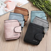 womens leather matte coin wallets casual small purse large capacity zipper hasp clutch bag men money clip business card holder