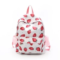 5pcslot strawberry printing backpack for teenage girls small school bag kawaii backpack rucksack sac a dos