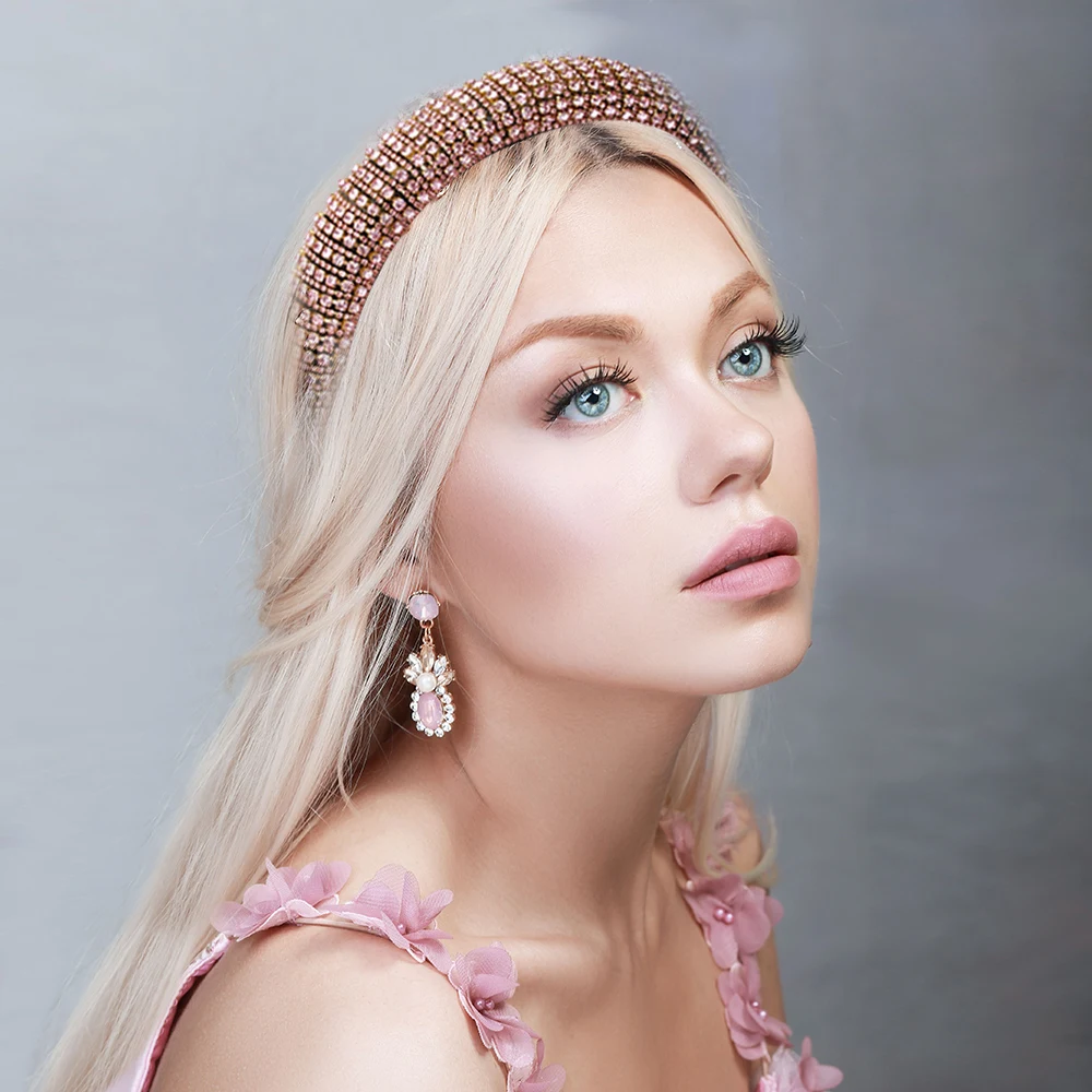 

Cheerbows Bling Padded Full Rhinestones Headband For Women Sparkly Crystal Diamond Hairband Luxury Shiny Makeup Hair Accessories