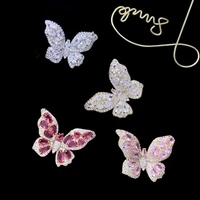 funmode cute beauty shiny butterfly shape stud earring bridal engagement party dress up party earring jewelry wholesale fe320