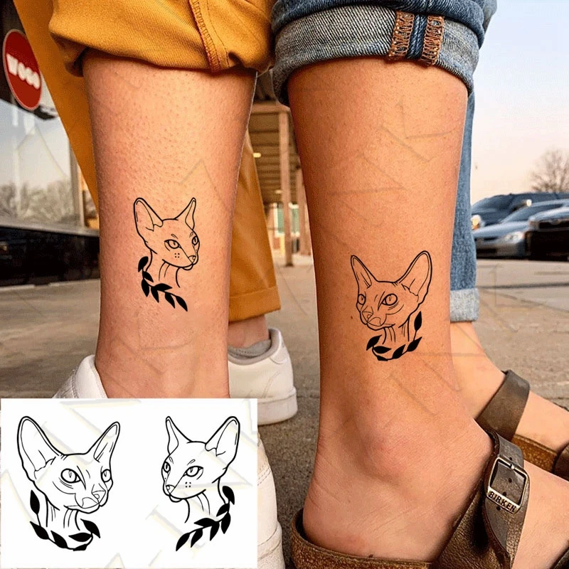 Временные тату наклейки в воде красочные леопардовые Коты милые эмоции боди арт