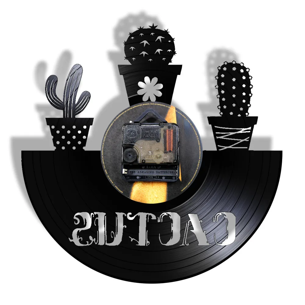 Кактус цветочный горшок искусство кактус винтажная виниловая пластина