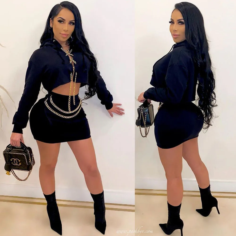 Цепь Шнурок Клубная одежда из двух частей комплект ювелирных изделий для женщин