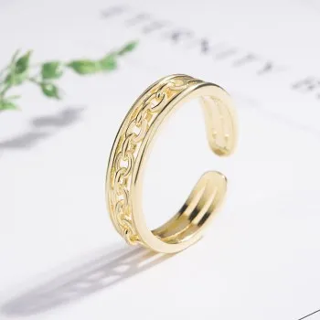 

Fashion Adjustable Index Finger Minimalist Wild Hipster Hollow Chain Open Ring QXR2045