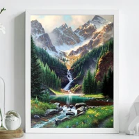 diy 5d diamond painting waterfall landscape cross stitch kits full drill embroidery mosaic picture of rhinestones new arrival