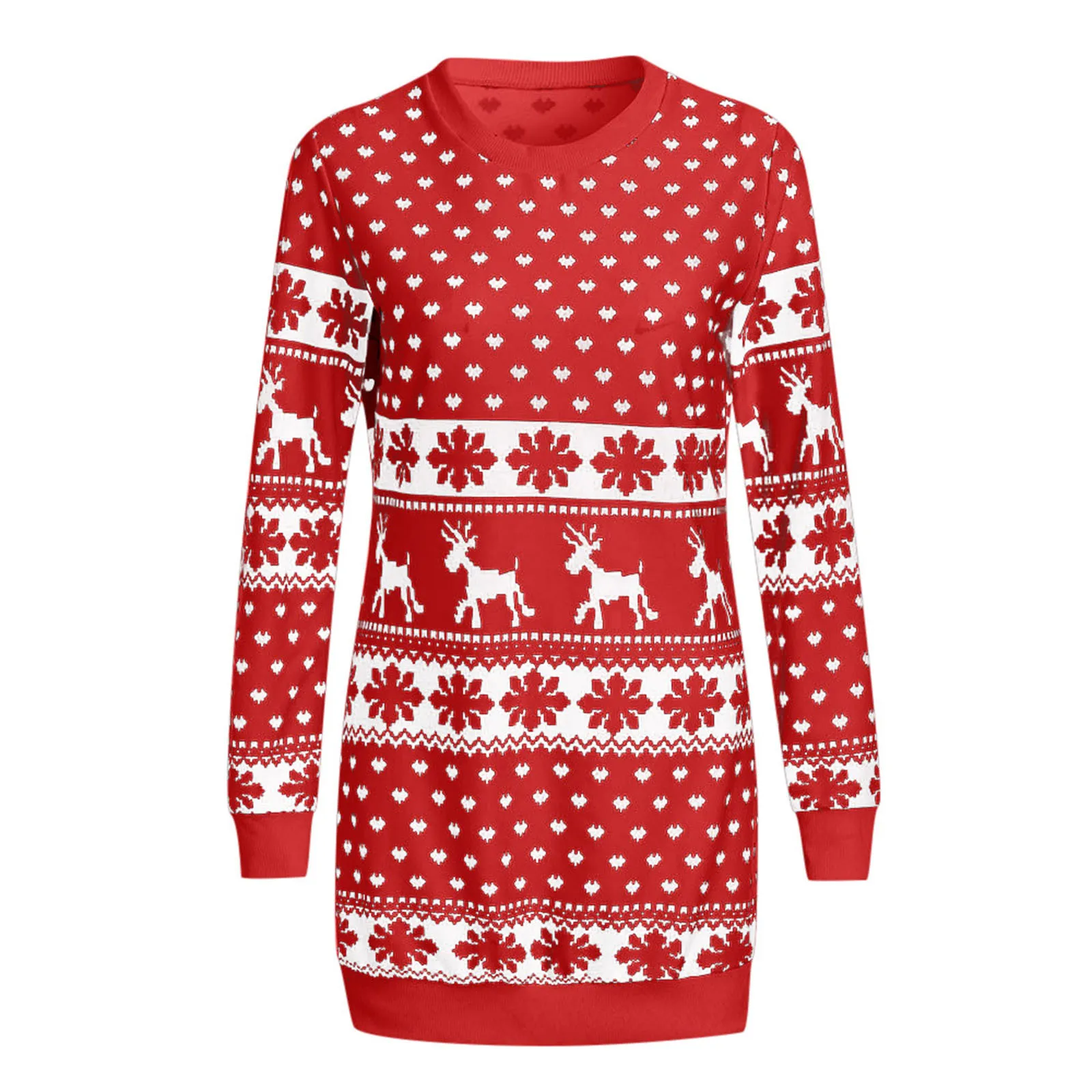 Рождественские платья с принтом для женщин мини платье длинным рукавом Осеннее