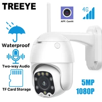treeye 4g sim card ptz camera wireless ip camera 5mp 1080p hd security outdoor surveillance cctv wifi outdoor waterproof camhi
