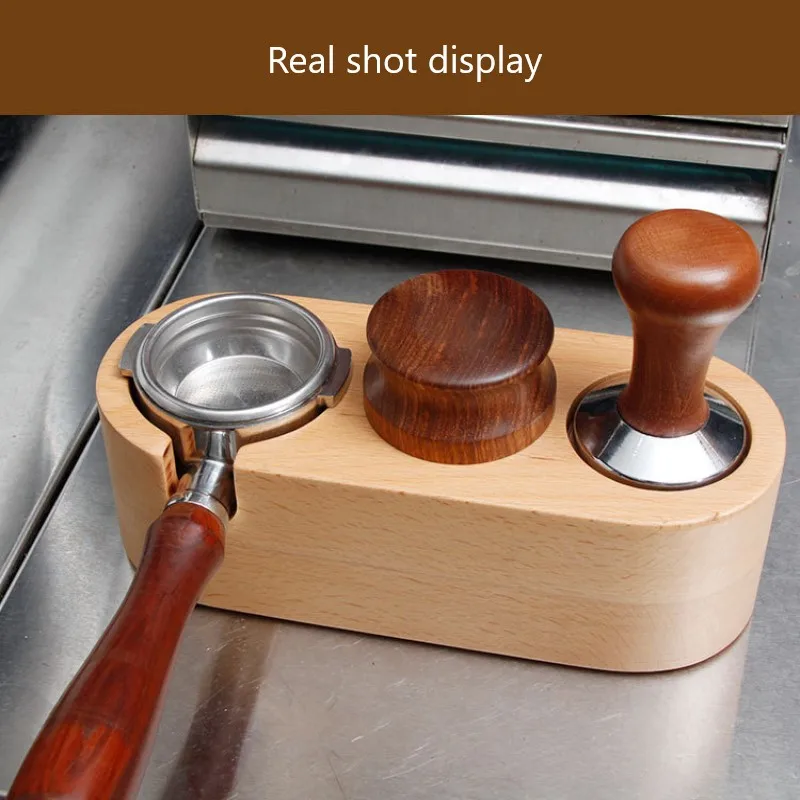 58 мм буковая Подставка под порошковый пресс держатель для итальянского кофе