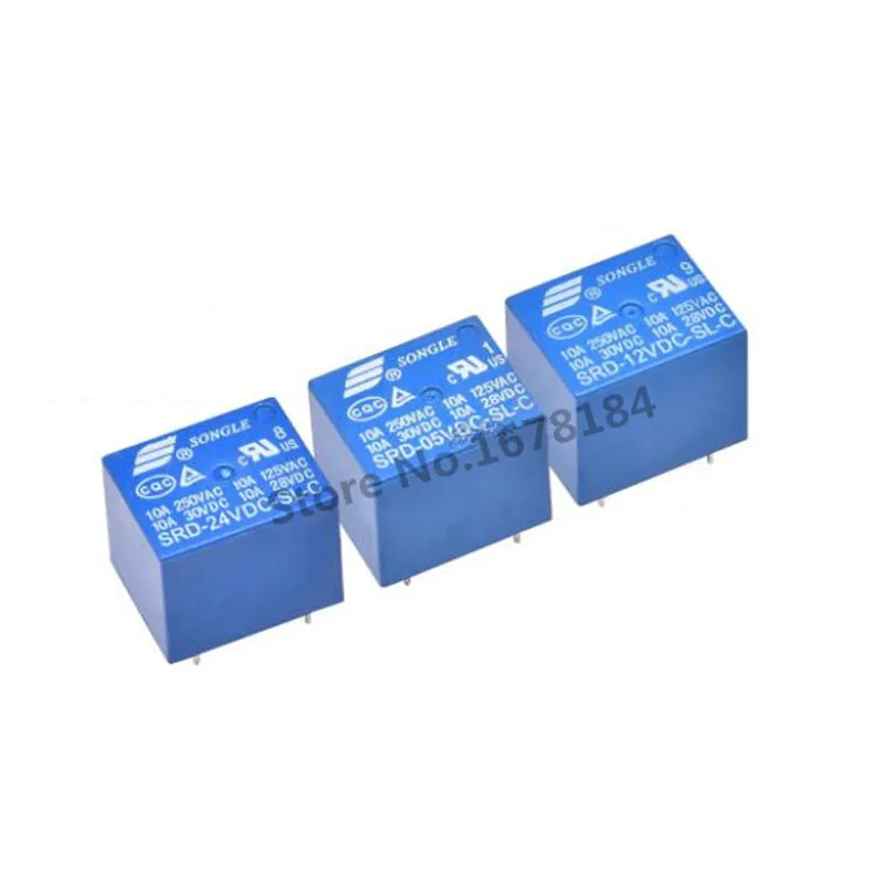 50 шт./лот реле SRD 05VDC SL C 09VDC 12VDC 24VDC 5В 9В 12В 24В 10A 250VAC 5PIN T73|Реле| |