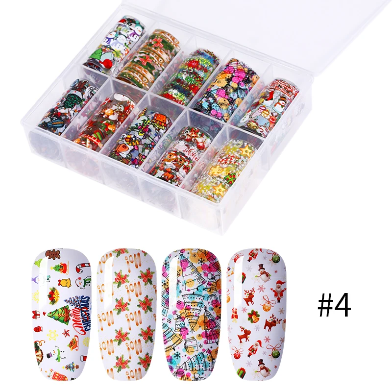 10 Rolls BOX 4 10 шт Хэллоуин наклейки из фольги для ногтей Тыква переводные наклейки бумажные аксессуары для маникюра художественные украшения для дизайна ногтей - Цвет: 10 Rolls BOX 4