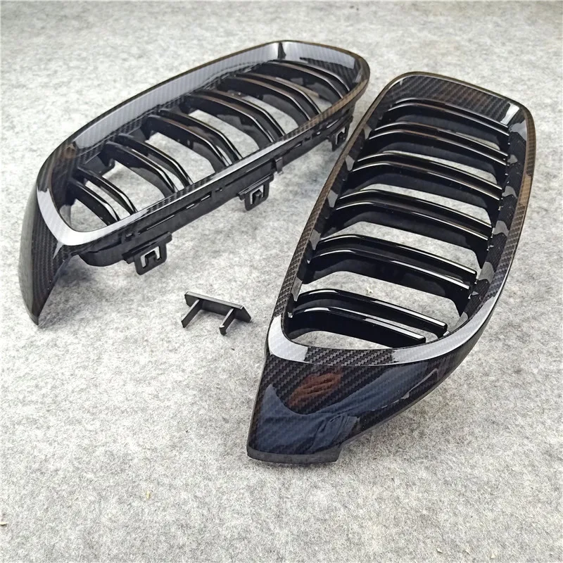 

1 Pair Car Grilles Glossy black/ M color 2-slat Front Kidney grill grille ABS For 4 series F32 F33 F36 F80 F82 F83 2013-IN