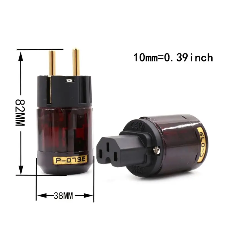 Высококачественный шнур питания Hi-Fi вилка усилителя мощности звуковых частот 24K