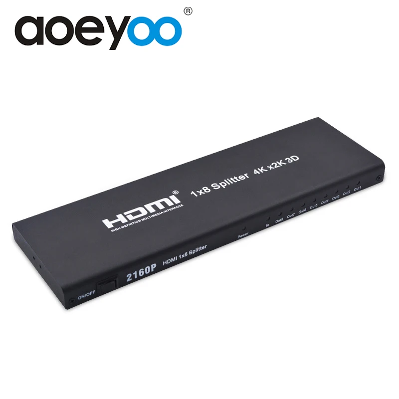 

AOEYOO 3D 2k 4K HDMI сплиттер 1x8 1080P усилитель HDMI переключатель 1 в 8 Выход HDMI конвертер адаптер для HDTV PS4