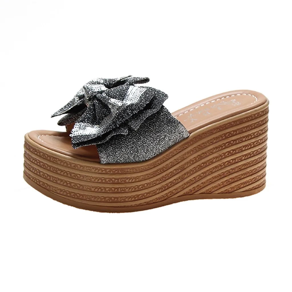 SAGACE/летние женские шлепанцы на плоской подошве с кристаллами в римском стиле