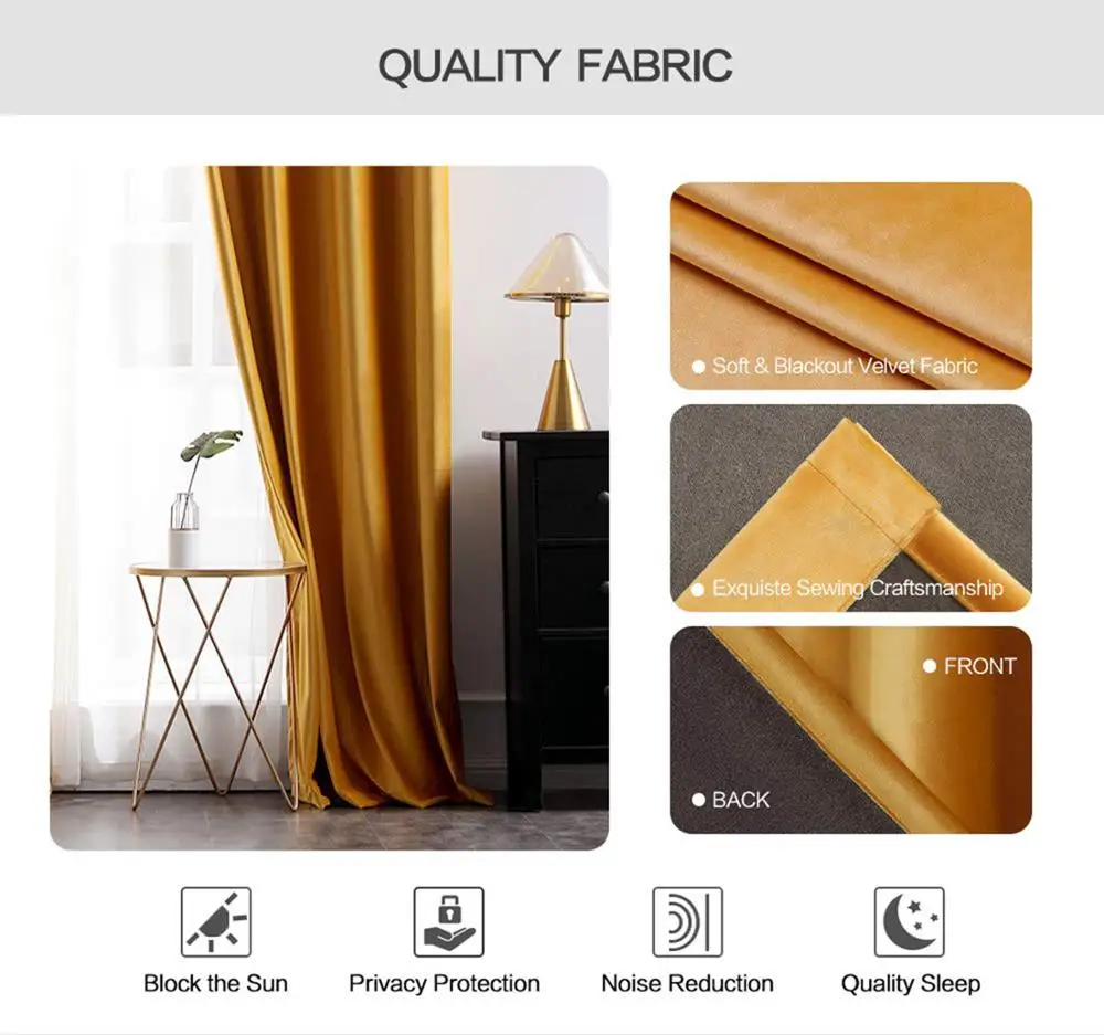 Вельветовая Затемняющая занавеска с высоким затемнением для спальни гостиной