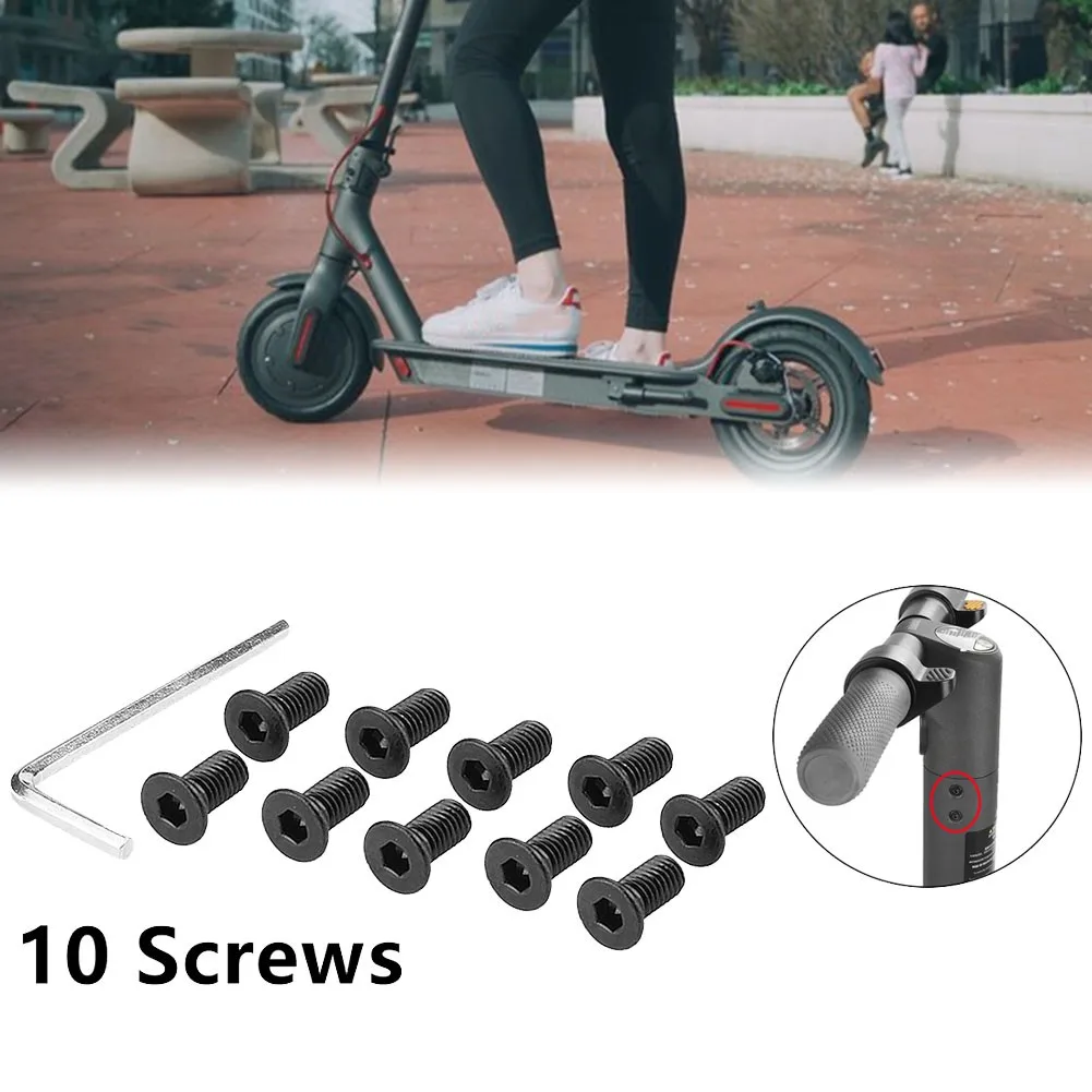 

10pcs Electric Scooter Forehead Pole Screw With Wrench Replacement Parts For Ninebot ES1 ES2 ES4 Pole Base Mounting Screws Kit
