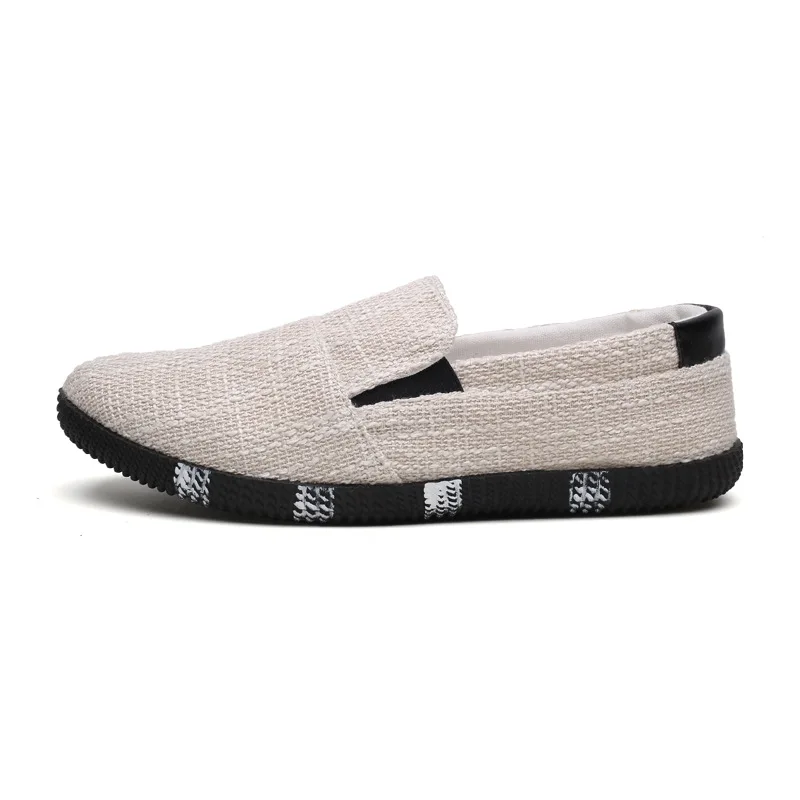 2019 New Summer Trend One Foot Pedal Laid-Back Men'S Shoes Linen Korean Leisure Canvas Plate sneakers |