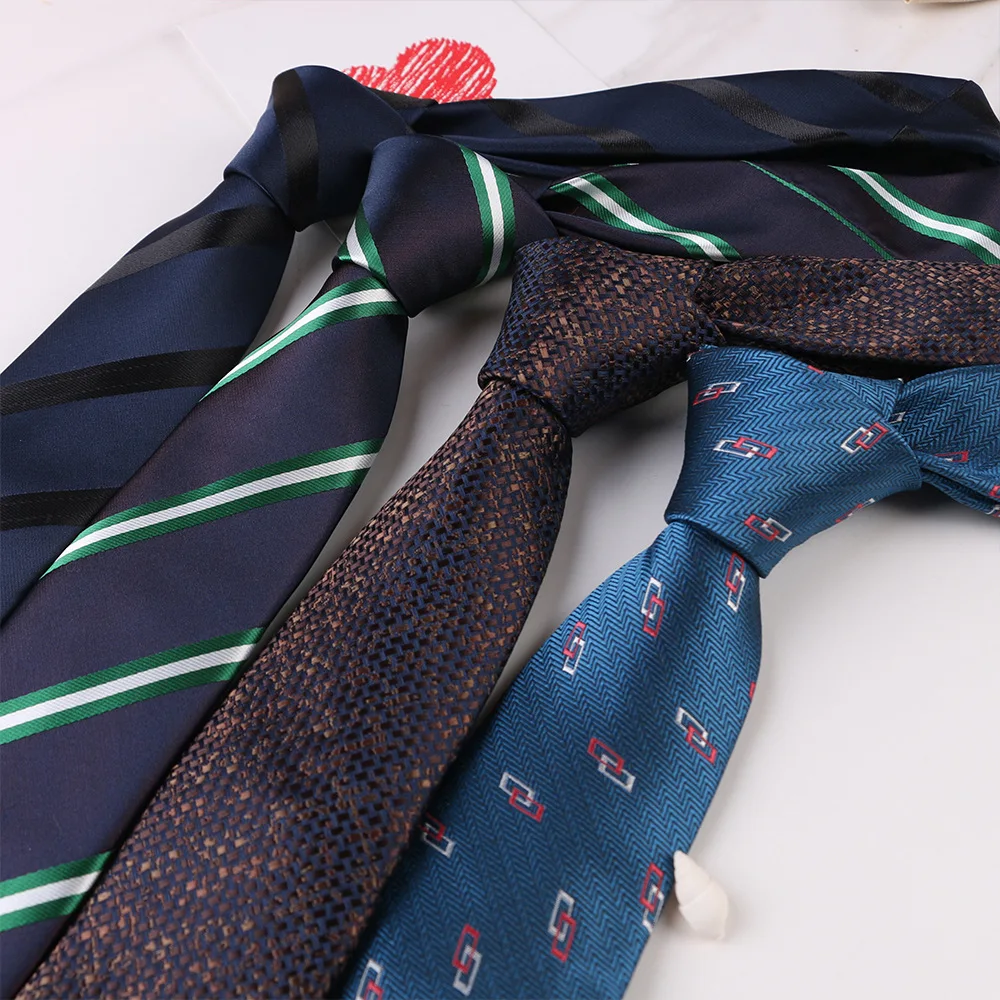 Мужской повседневный галстук в полоску 6 см модный красный синий клетку из