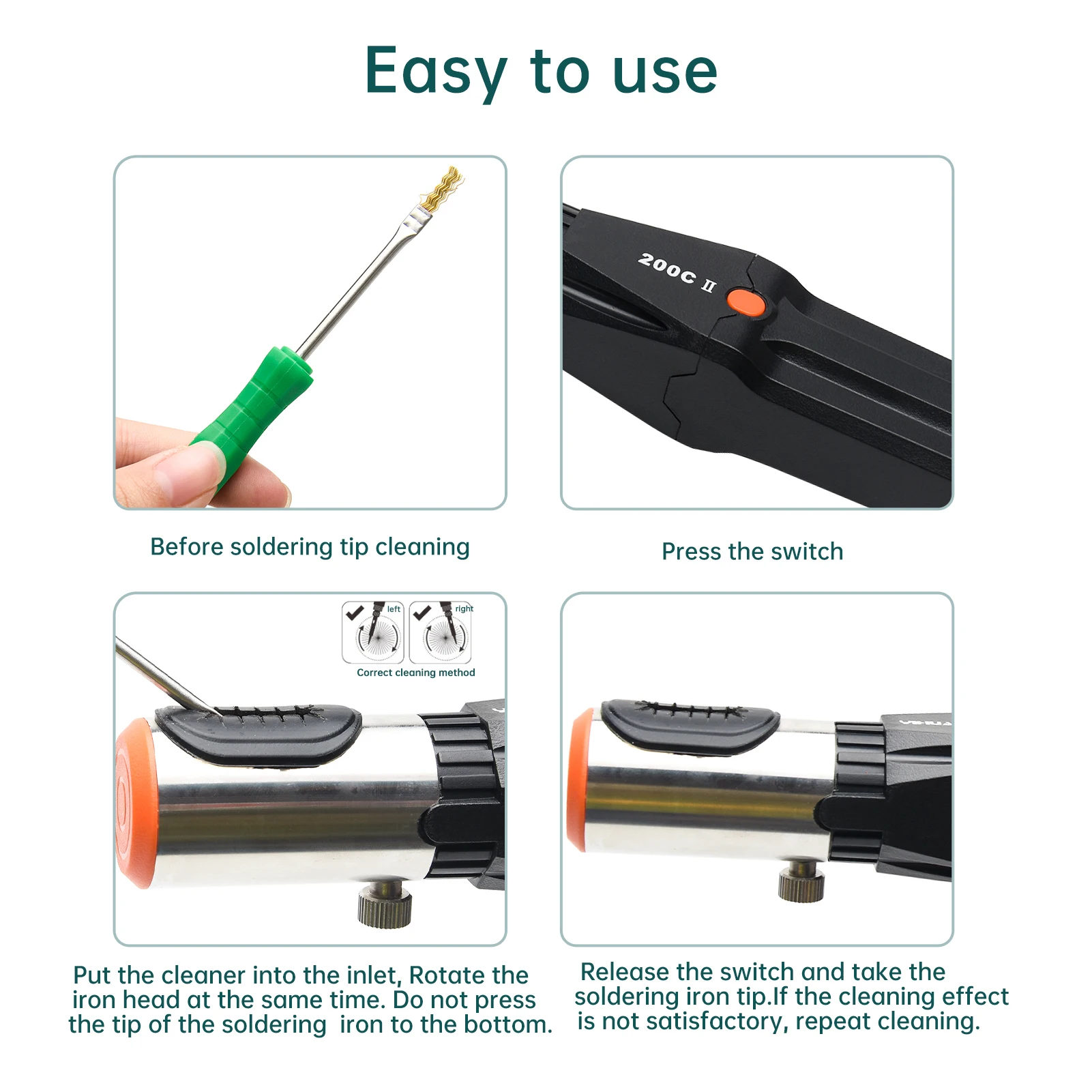 

Portable With Brush Press Button Soldering Iron Tip Cleaner Battery Operated Electric Welding Head 9V Low Power Easy Operate