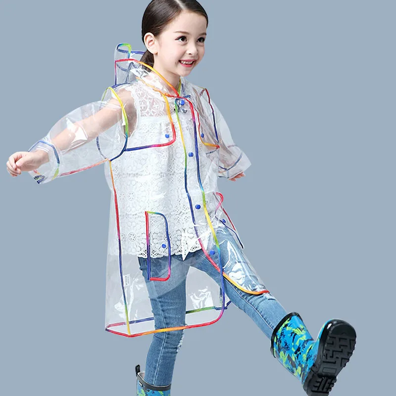 Waterproof Eva Children Rain Coat Windproof Rain Jacket Poncho Hat Kindergarden Rain Gear