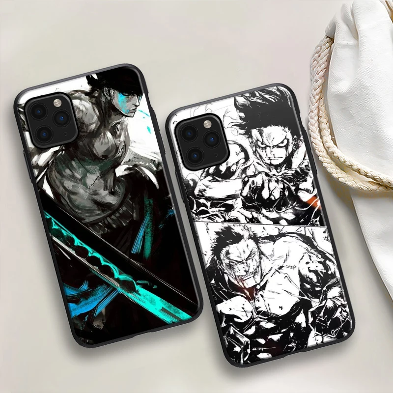 

Japan Anime One Pieces Luffy Zoro Phone Case For iPhone 6 6S 7 8 X XS XR 11 12 13 13 Pro Mini SE 2020 Soft TPU Cover Coque