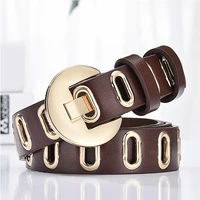 fashion leather belt waist punk belts for women adjustable hole ceinture femme brown belt for pants ladies designer high quality