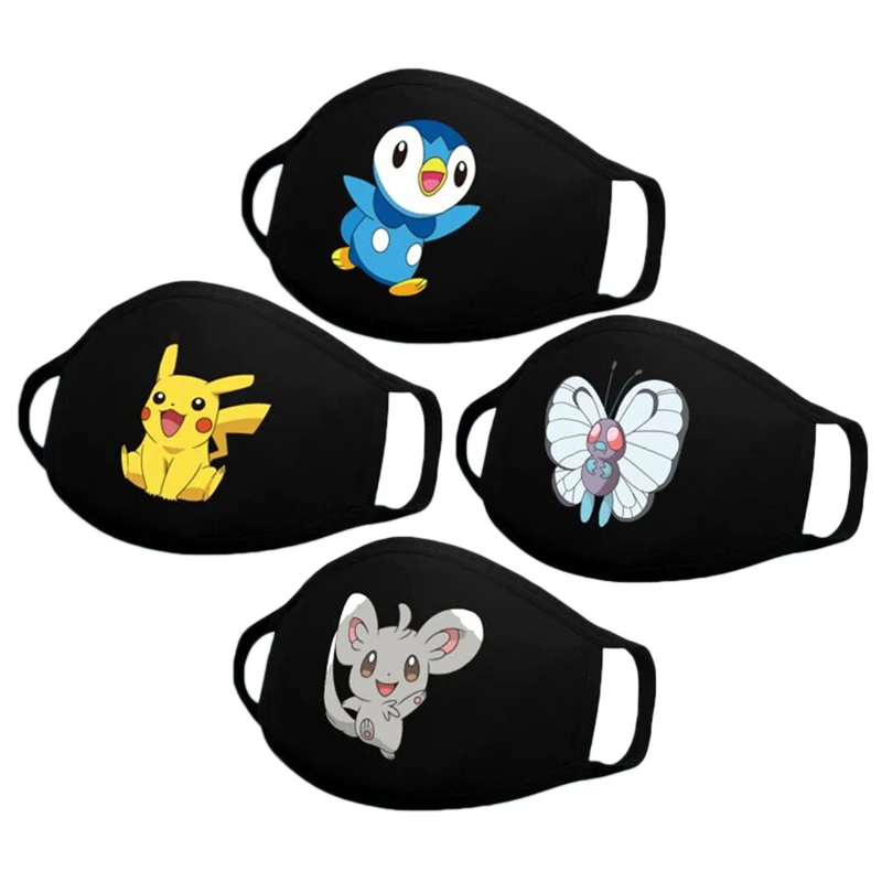 Комплект из 4 предметов с принтом Покемон Пикачу ребенка защитная маска моющиеся