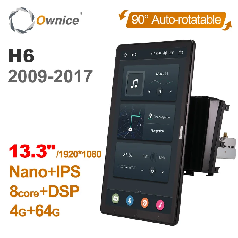 

13.3 Inch 1920*1080 Ownice Android 10.0 for Great Wall HAVAL H6 2009 - 2017 Car Radio Auto Multimedia Video Audio Auto Rotatable