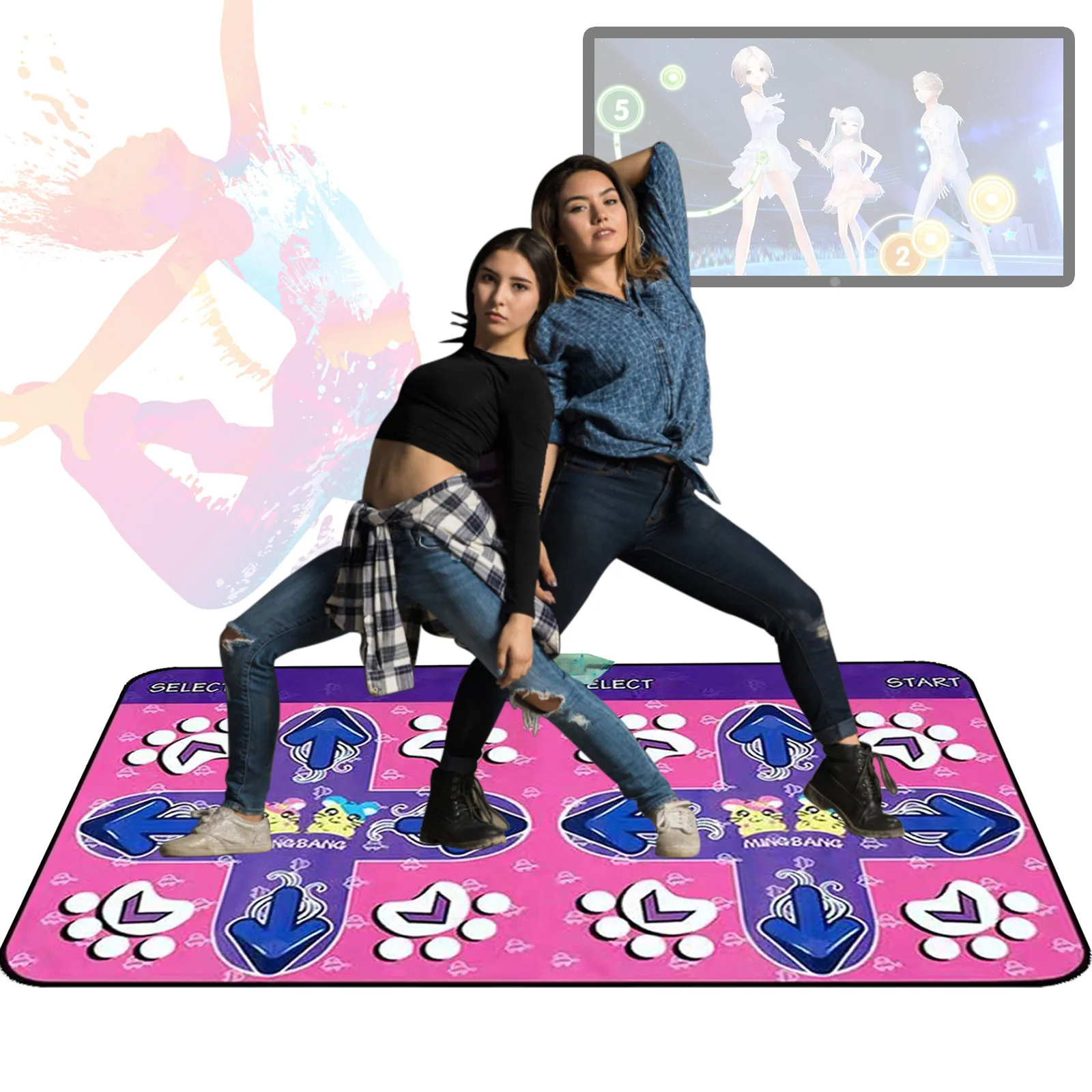 Танцевальный коврик нескользящий для танцора подушка ощущения игры йоги ТВ