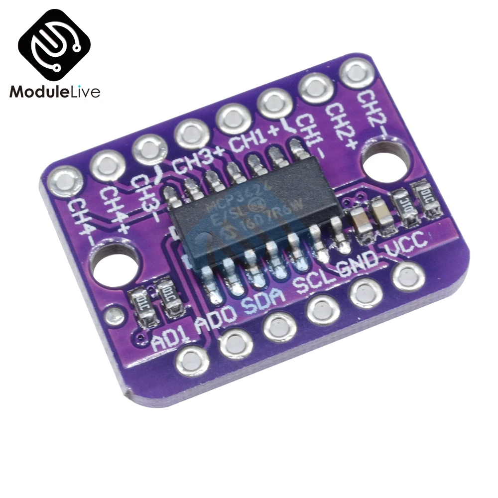 MCP3424 Digital I2C IIC ADC 4 Channel CH модуль преобразования для Raspberry Pi Arduino 2 7 5 В|Детали и