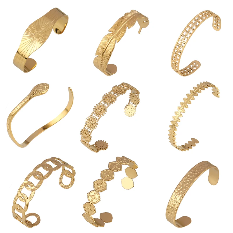 

Fashion Punk Stainless Steel Bracelets Open Bangle Bracelet Charms Cuff Bracelets For Women Bangles For Women Jewelry Gifts