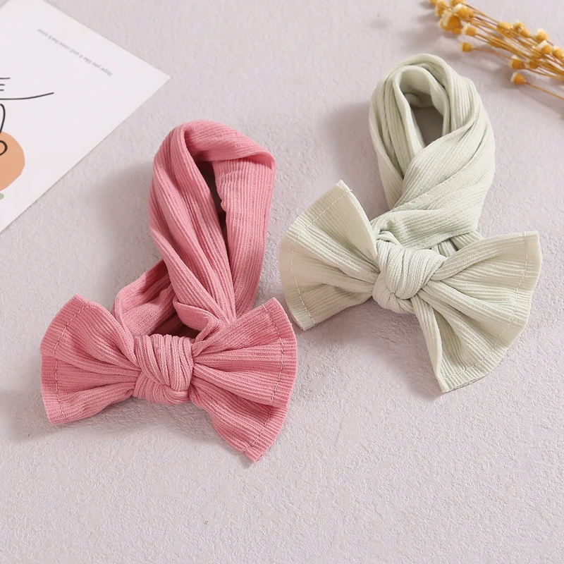 Turbante para beb&eacute; y ni&ntilde;a, diademas con lazo para ni&ntilde;os, accesorios de nudo, bandas el&aacute;sticas para el pelo, diadema hueca para foto de reci&eacute;n nacido-2