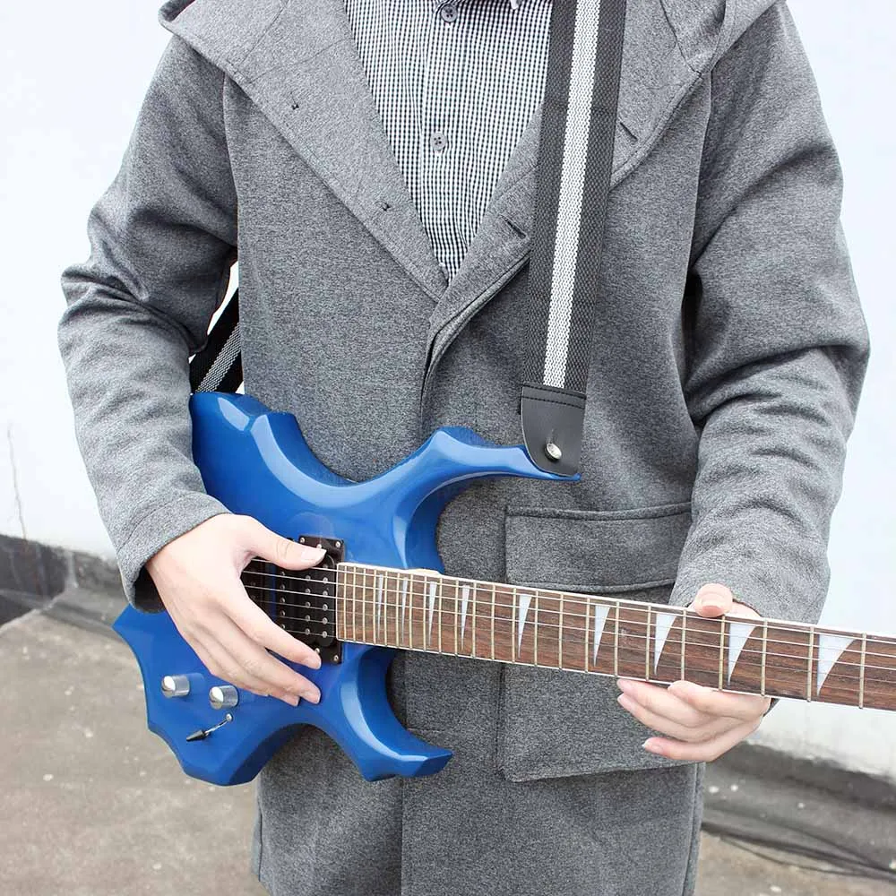 m mbat verstellbare universal gitarre strap einstellbare nylon gitarre gürtel mit pu leder ende für akustische klassische e gitarre free glo