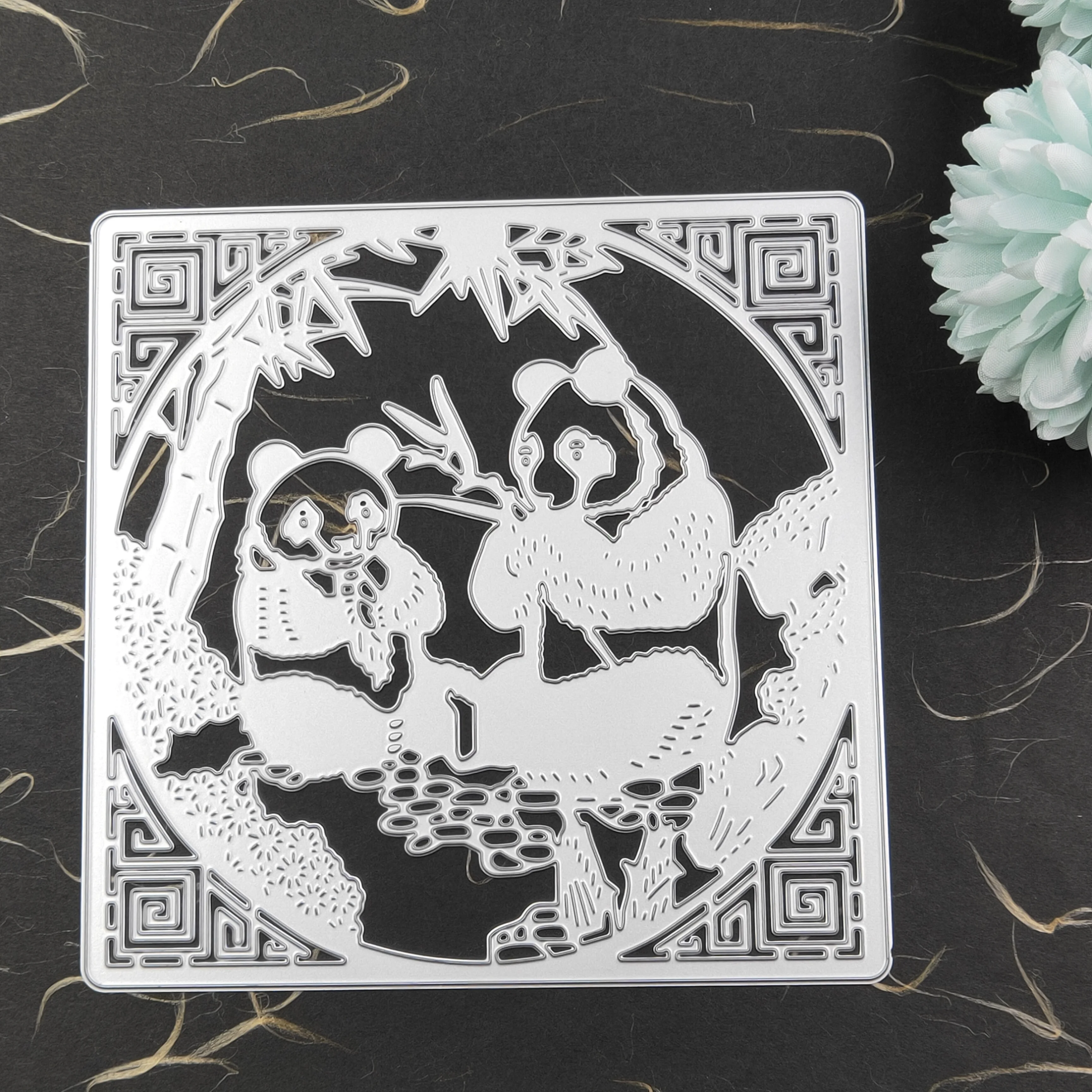 Две панды металлические Вырубные штампы 2019 Новинка Сделай Сам штамп для