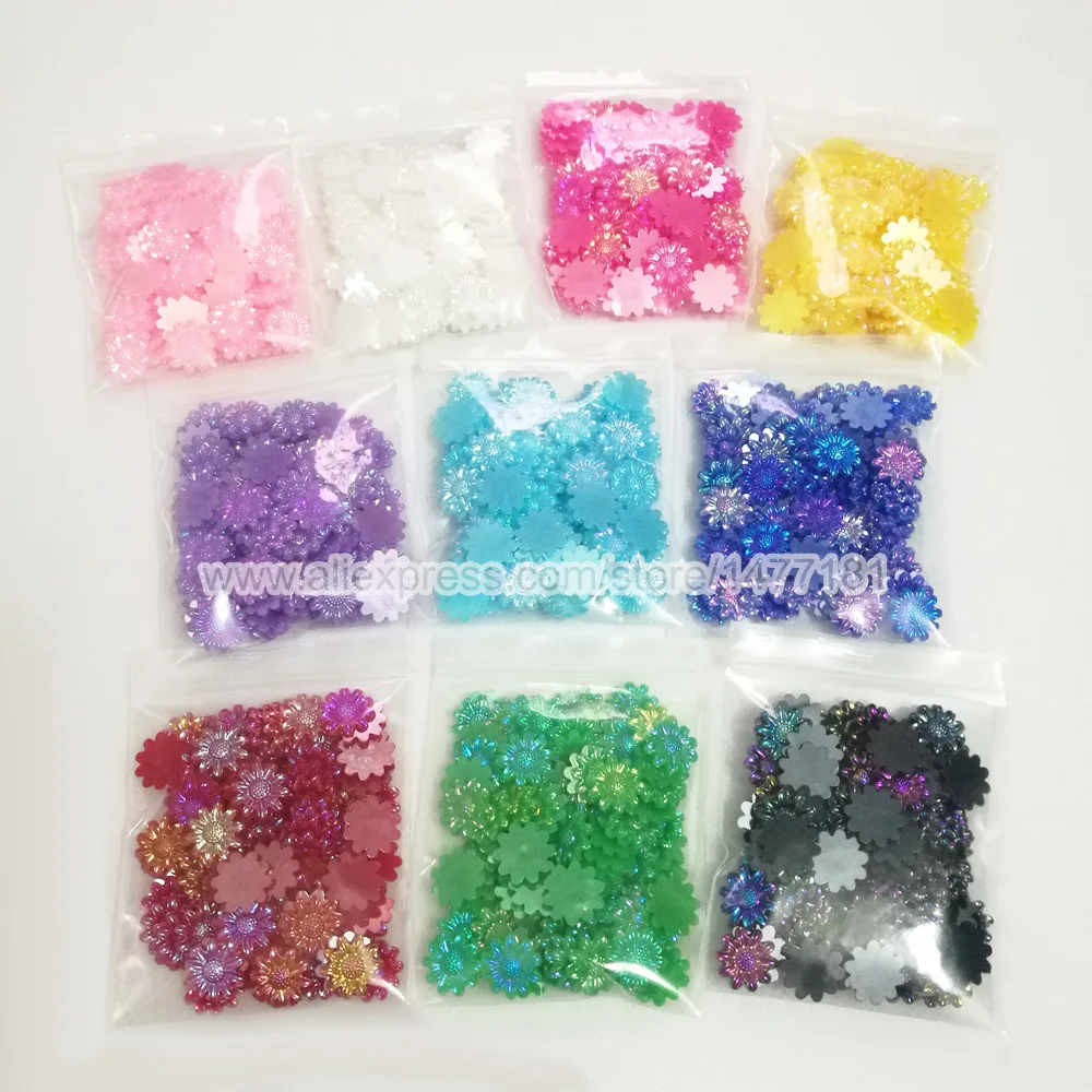 100 шт 12 мм акриловые очаровательные маленькие подсолнухи украшения плоская