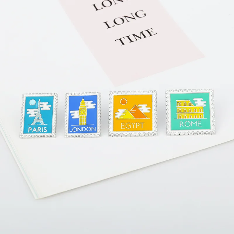 Креативная брошь в виде лондонской башни Парижа штампов римская египетская