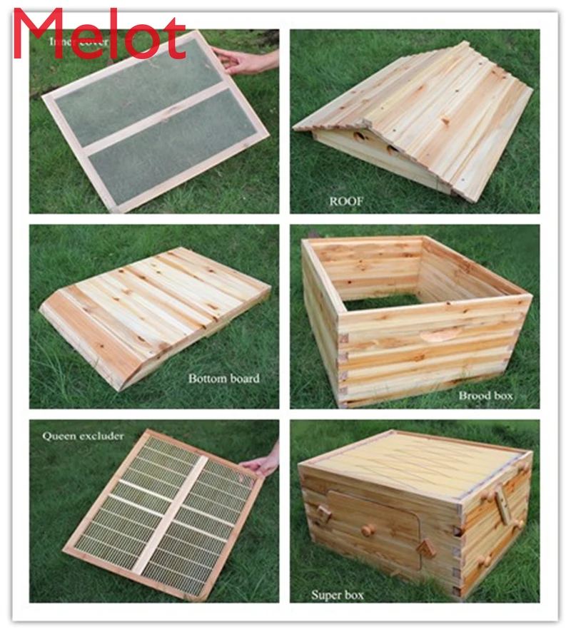 Smart automatic Wooden Beehive honey flowing Bee Hive with 7 PCS plastic beehive Frames good choice for home garden | Дом и сад