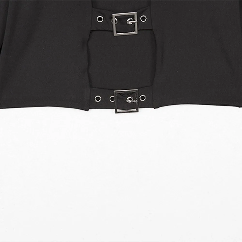 Укороченная футболка женская готическая открытая черная Клубная Сексуальная