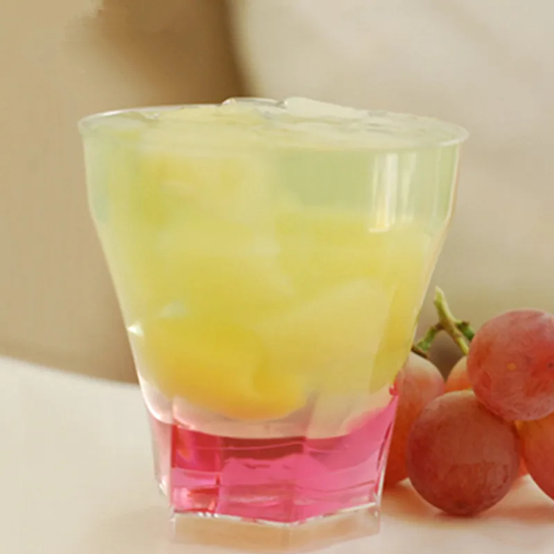 

50pcs High quality transparent wine cocktail cup 200ml small creative ice cream jelly pudding yogurt dessert soy plastic cups