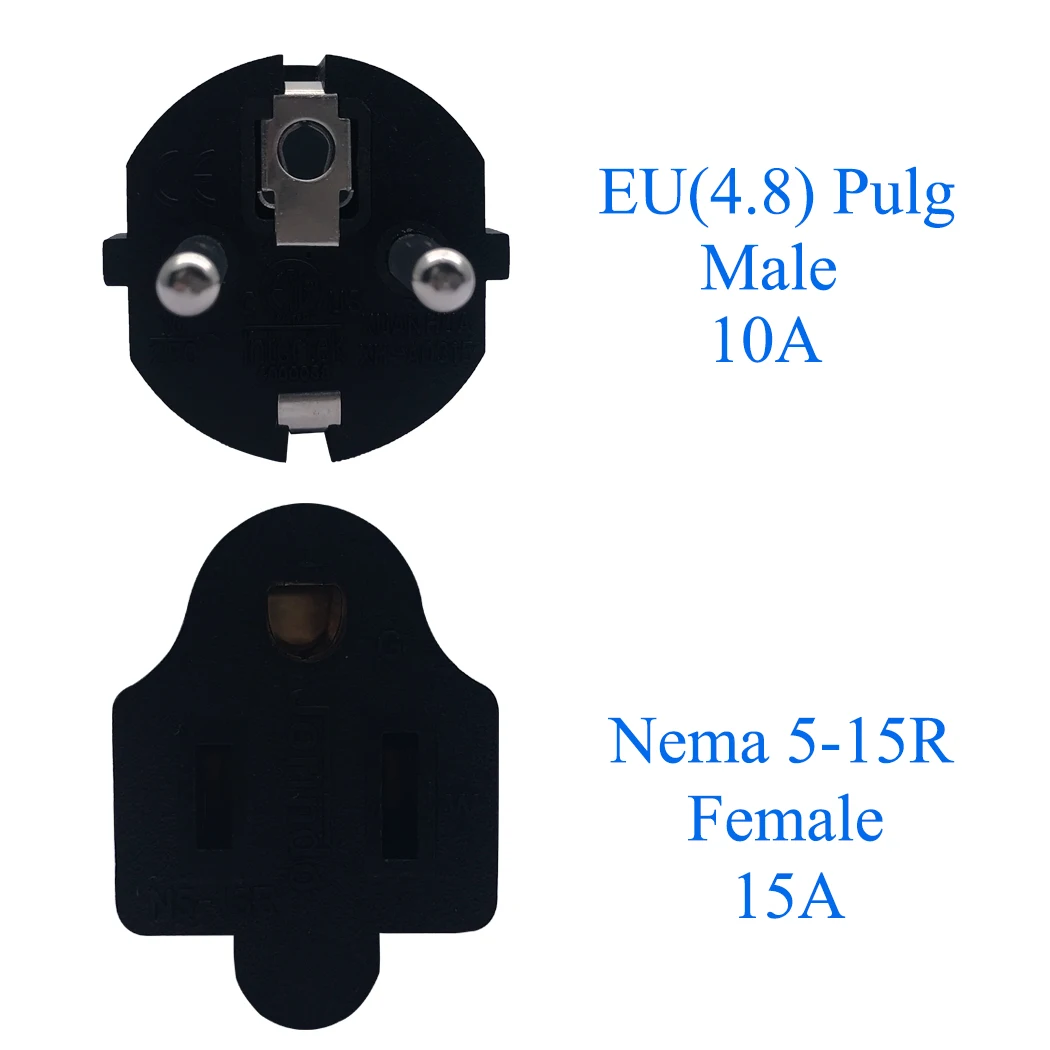 Дорожный адаптер питания CEE7/7 jorinдо Германия Франция совместим с NEMA 5-15R EU в US на AC |