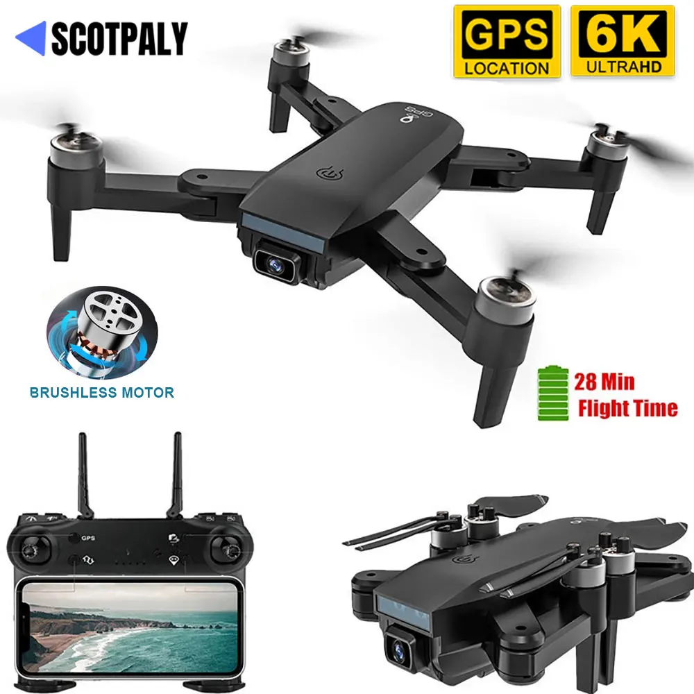 Лучший GPS Дрон 6K HD двойной Камера передачи Wi Fi FPV Квадрокоптер с оптической